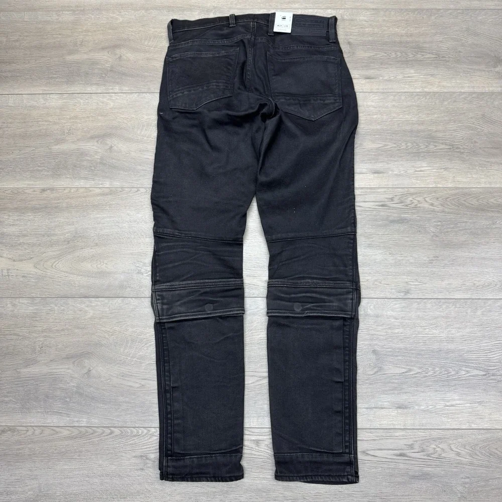 NWTG-Star Raw Airblaze‎ 3D Skinny Black Multi Pocket Moto Cargo Jeans Mens 29x30